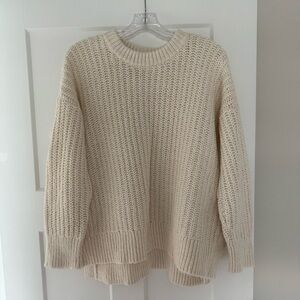 Aerie Cream Knit Crew Neck Sweater